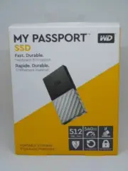 New WD 512GB My Passport SSD Portable Storage - USB 3.1 (Black-Gray )