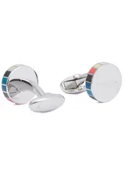 Paul Smith Striped Silver-tone Cufflinks - Multicoloured One Size