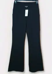BALEAF Girls' Small Black Flare Yoga Pants Cross High Waisted Bootcut Leggings