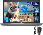 [DELL] Latitude 5550 15 Business AI Laptop, 15.6" FHD Computer, Intel Ultra 7 155U (Beat i7-1355U), 32GB DDR5 RAM, 1TB PCIe SSD, WiFi 6, Backlit Keyboard, Fingerprint Reader, Windows 11 Pro