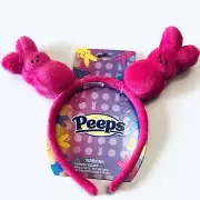 EASTER CANDY PEEPS PLUSH BUNNY PINK PLUSH GIRLS HEADBAND HAIR ACCESSORIES~NEW