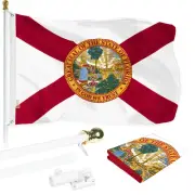 6 Feet Tangle Free Spinning Flagpole (White) Florida Brass Grommets