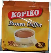 Instant 3 in 1 Brown Coffee Mix with Creamer and Sugar 30 Count Per Bag