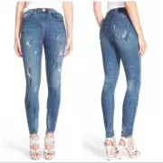 NWT $148 One Teaspoon Scallywag Skinny Jeans marine 23 painted high rise