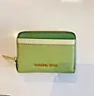 Michael Kors Jet Set Travel Medium Zip Around Card Case Wallet Fern Green Multi