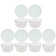 Pyrex 7202 1-Cup Glass Bowls & 7202-PC White Lids (6-Pack)
