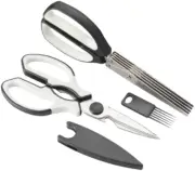 Kitchen Shears by - Warranty- Includes 5 Blade Herb Scissors as a Bonus - Heavy
