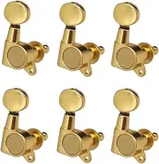 Blelsa Guitar String Tuning Pegs Tuning Machines Machine Heads Grover Tuners Tuning Keys Oval Button 6 Right for Electric Guitar Or Acoustic Guitar Chrome Gold Gold 6 Right