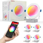 6" LED Smart Slim Recessed Pot Light, Wifi APP & Voice Control, 120VAC, 13W, 100