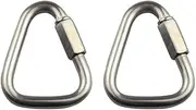 Stainless Steel Carabiner Clip, 2Pcs Triangle Carabiner Buckle Quick Connect Heavy Duty for Camping, Hiking, Traveling, Fishing, Backpack