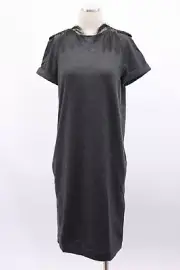 NWT $2925 Brunello Cucinelli Knit Dress W/Sequins+Beads+Ostrich Feathers M A181