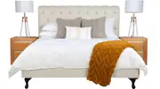 Winchester custom upholstery bed frame with deluxe base - discounted display model