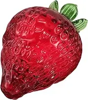 GARIOUANS Crystal Strawberry Figurine Glass Fruit Ornament for Home Decor Unique Springtime Present