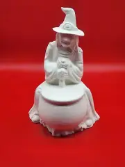 Duncan Enterprise Ceramic Bisque Halloween Witch stirring cauldron Unpainted