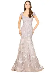 LARA New York Cap Sleeve Mermaid Gown in Dustypurple at Nordstrom, Size 20