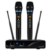 J10 Wireless Microphone Karaoke System Rechargeable, UHF Metal Cordless Micro...