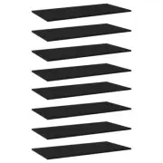 8 Pcs Black Bookshelf Boards 80x20x15 cm Engineered Wood Shelves Storage