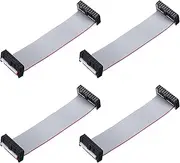 uxcell 4 Pcs IDC Flat Ribbon Cable, 2.54mm Pitch 25mm Width 10cm Long 20 Pin FC to FC Flat Ribbon Connector Jumper Wire for PC, LED Displays