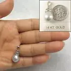 Genuine Baroque Tahitian Pearl & 14k White Gold Swirl-Design Pendant