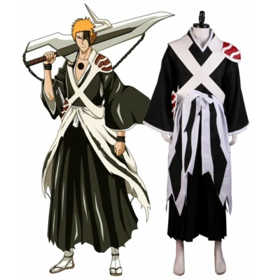 BLEACH Kurosaki ichigo Cosplay Costumes Uniform Christmas Halloween Clothing #