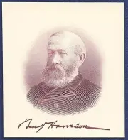 AMERICAN BANK NOTE Co. ENGRAVING: PRESIDENT BENJAMIN HARRISON
