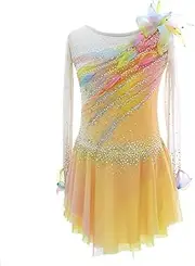 [Zagitova] Girls Ice Figure Skating Dress Applique Women Customizable Competition Dance Clothing with Shiny Rhinestone