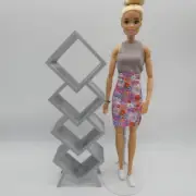 1/6 Scale Doll Furniture Cube Bookshelf Silver 1:6 Barbie Integrity Toys Diorama