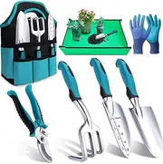 Garden Tools 7-Piece, Gardening Hand Tools, Gardening Tools Set with Rust-Proof, Stainless Steel Alloy Material, Gardening Supplies Set Ideal Gift