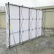 Emerging Background Stand for Outdoor, Folding Fabric Banks with Iron Frame, Commercial Exhibition Shelf/Advertising Posters (2.3x2.3m (7.5x7.5ft))