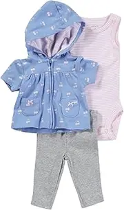[Carter's] Baby Girls' 3 Piece Print Cardigan Set (Baby) - Cherry - 18 Months