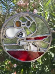Stained Glass Snoopy Red Barron Art For Window Suncatcher Hanging