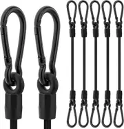 Bungee Cords, 12 inch Black Bungee Cords with Carabiner Hooks for Camping, Heavy