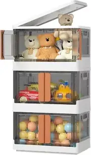 Closet Organizers and Storage - 8.4 Gal Collapsible Stackable Storage Bins 3pack