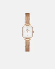 Daniel Wellington Quadro Mini Bezel Lumine 15x18 Melrose RG White Watch