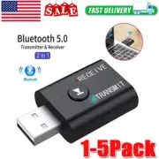 2in1 Bluetooth 5.0 USB Audio Transmitter Receiver Adapter Wireless for Car TV PC