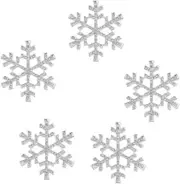 Binaryabc Rhinestone Snowflake Embellishments,Christmas Ornaments ,40Mm,5 Pcs