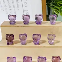 在飛比找蝦皮購物優惠-天然高品質紫水晶 紫黃晶 Hello Kitty 可愛雕刻 