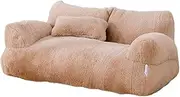 Ronyme Mini Dog Bed and Cat Sofa with Washable Cover, Nonslip Design for Indoor Use, Coffee