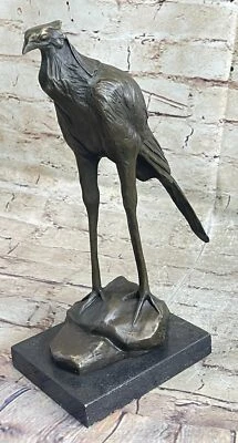 Bronze Sculpture, Hand Made Statue REMBRANDT BUGATTI STORK EXOTIC BIRD BRONZE