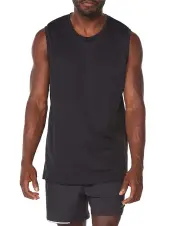 2XU Aero Mens Running Tank - Black/Silver Reflective - L
