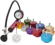 Deluxe Auto Cooling System Radiator Color Cap Pressure Tester Pump Gauge Kit NEW
