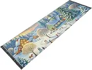 PDZRMY Washable Runner Rug Chirstmas Landscape Snow 2’ x 6’ Non-Slip Kitchen Runner Rug for Hallways Entryway Bedroom Living Room Floor Carpet Runner- Soft Thin Mat for Family Pet