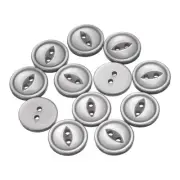12pcs Light Gray Round Sewing Buttons 18mm Resin 2-Hole Fish Eye Craft Button