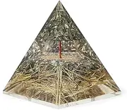 Pyrite Crystal Pyramid - Pyrite Tree Vastu Pyramid for Money Good Luck Prosperity Positivity Fame Vastu Reiki Healing Wealth and Abundance - 3.5 Inch, 3.5 Inch, Crystal, pyrite crystal pyramid