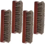Mobestech 4pcs Horsehair Shoe Polish Brush Professional Bristle Applicator for Shoes Boots Car Seats Sofa Cleaning Easy Restoration High Tool