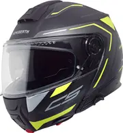 Schuberth C5 Omega, flip up helmet , color: Matt Black/Grey/Yellow , size: M (56/57)