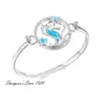 Alamea Hawaii Sterling Silver Bangle Charm Seahorse Bracelet not included