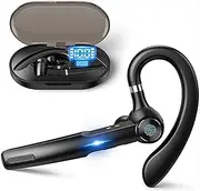 Bluetooth Headset, Wireless Bluetooth Earbuds, Hands-Free Headphones with Built-in Microphone for Driving/Business/Office, Compatible with iOS and Android Phones