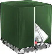Green IBC Tote Cover Siwilai 275 Gallon Tote Cover 420D With Zipper for 1000L Outdoor Rain Barrel Water Tank
