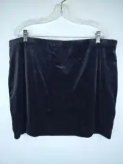 NWT! EXPRESS Size XL Women's Black Crushed Velvet Mini Pencil Skirt